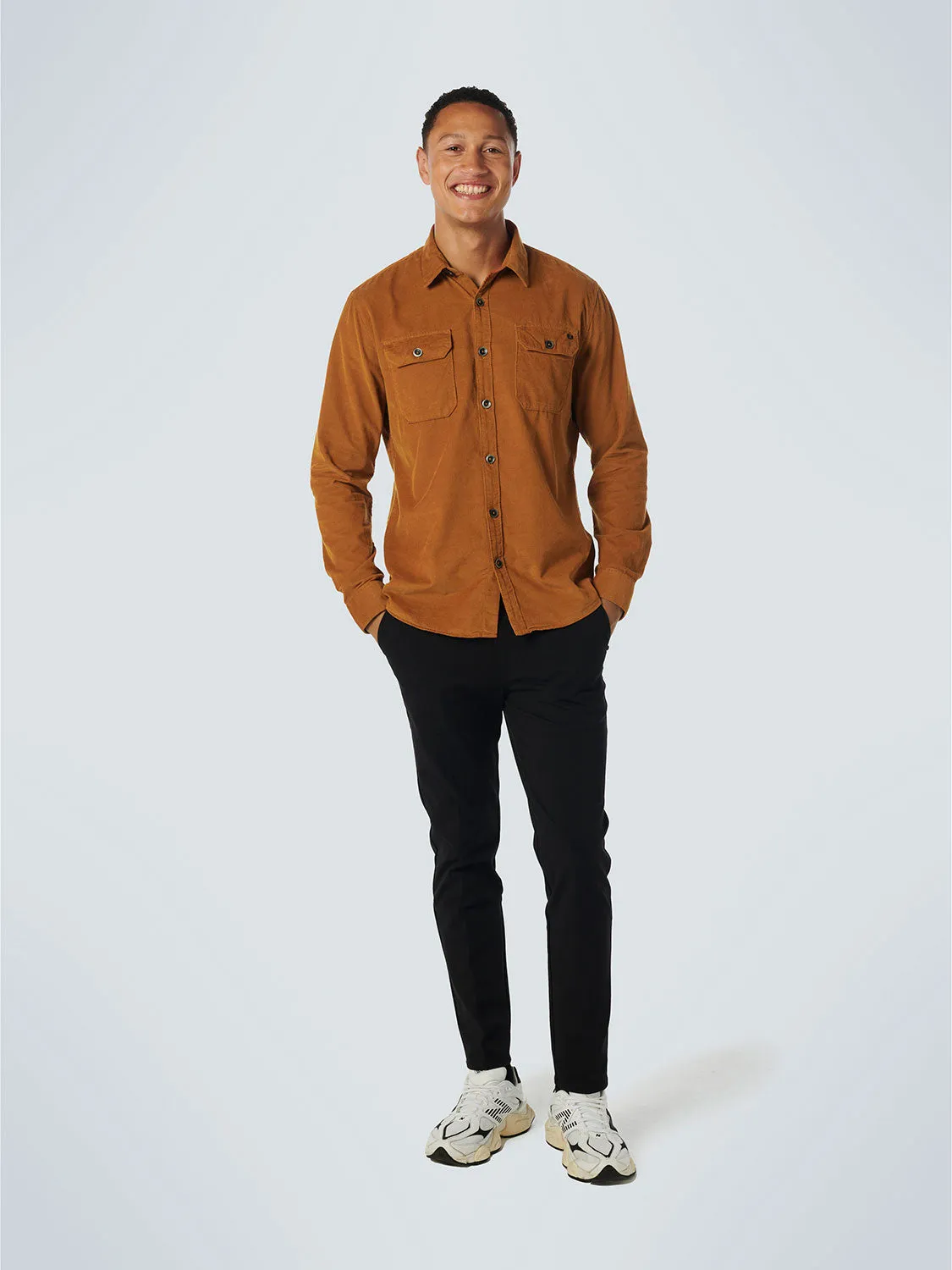 NO EXCESS SOLID CORDUROY 2 POCKET L/S SHIRT 21430837SN
