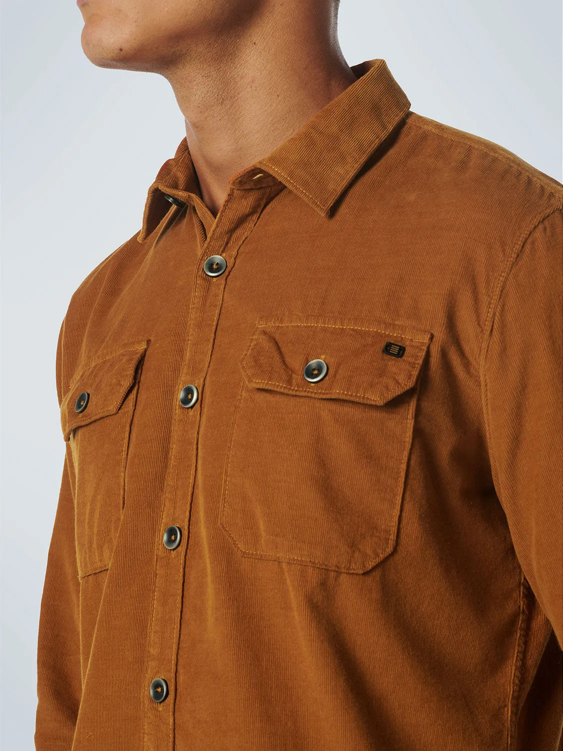 NO EXCESS SOLID CORDUROY 2 POCKET L/S SHIRT 21430837SN