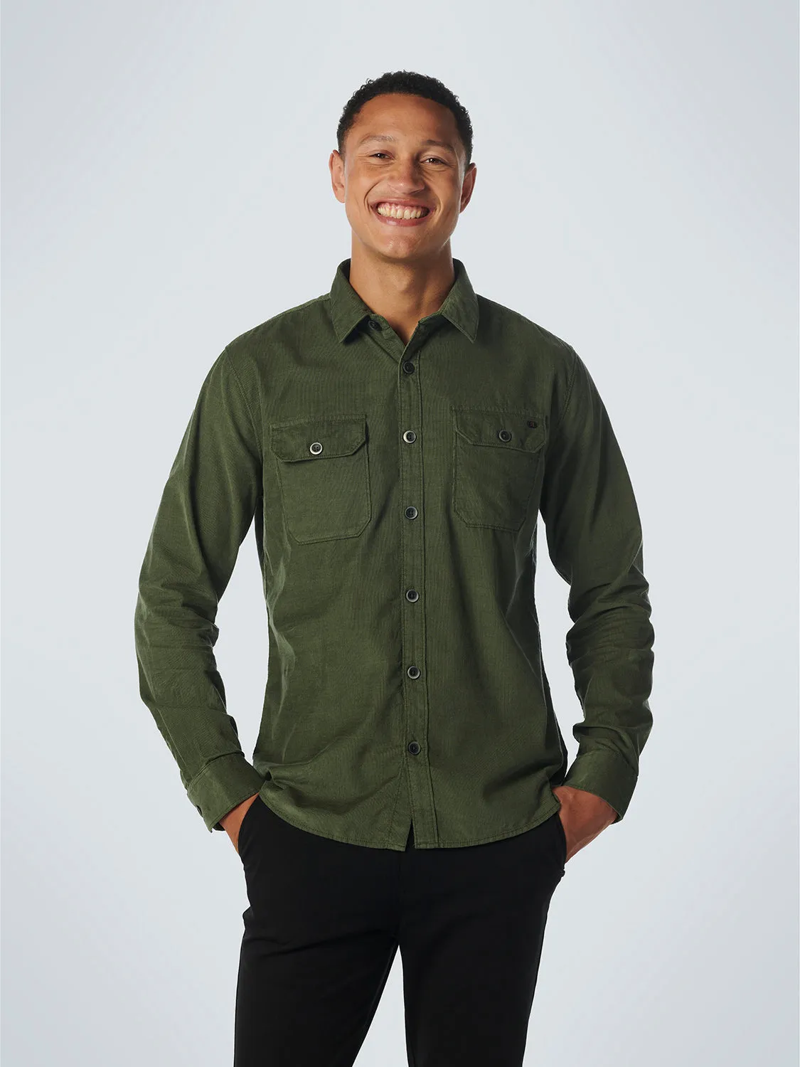 NO EXCESS SOLID CORDUROY 2 POCKET L/S SHIRT 21430837SN