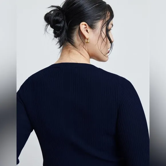 NWT Everlane The Ribbed Cropped Cardigan
