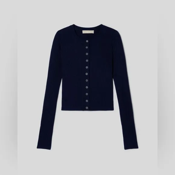 NWT Everlane The Ribbed Cropped Cardigan