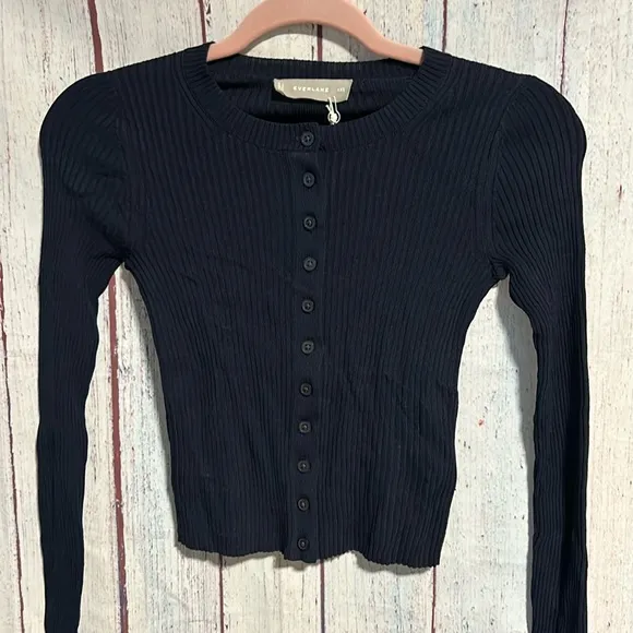 NWT Everlane The Ribbed Cropped Cardigan