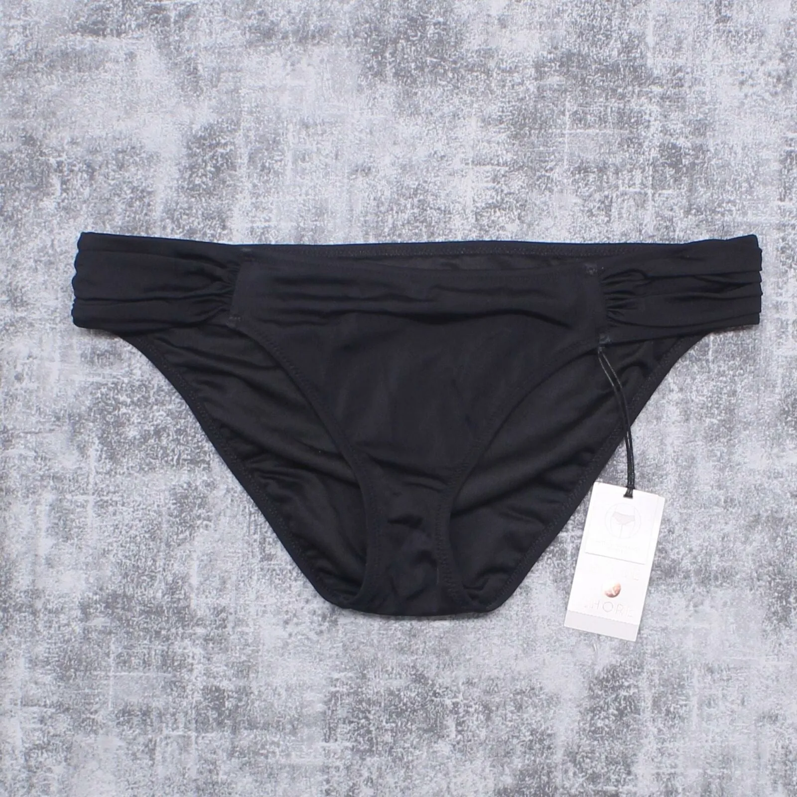 NWT Shade & Shore Women's Hipster Bikini Bottom Black. AEE17 Large M