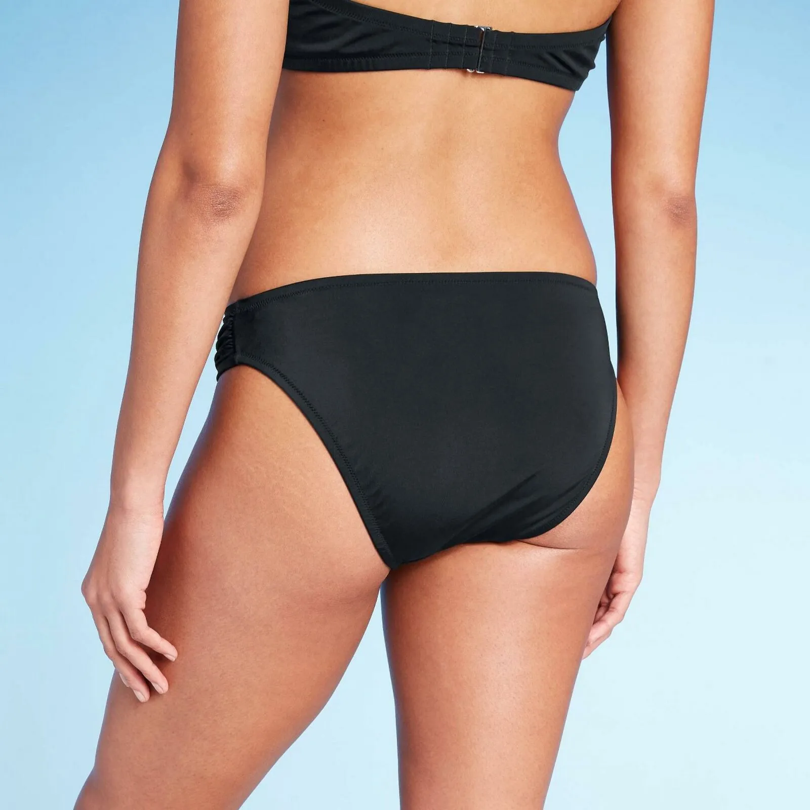 NWT Shade & Shore Women's Hipster Bikini Bottom Black. AEE17 Large M