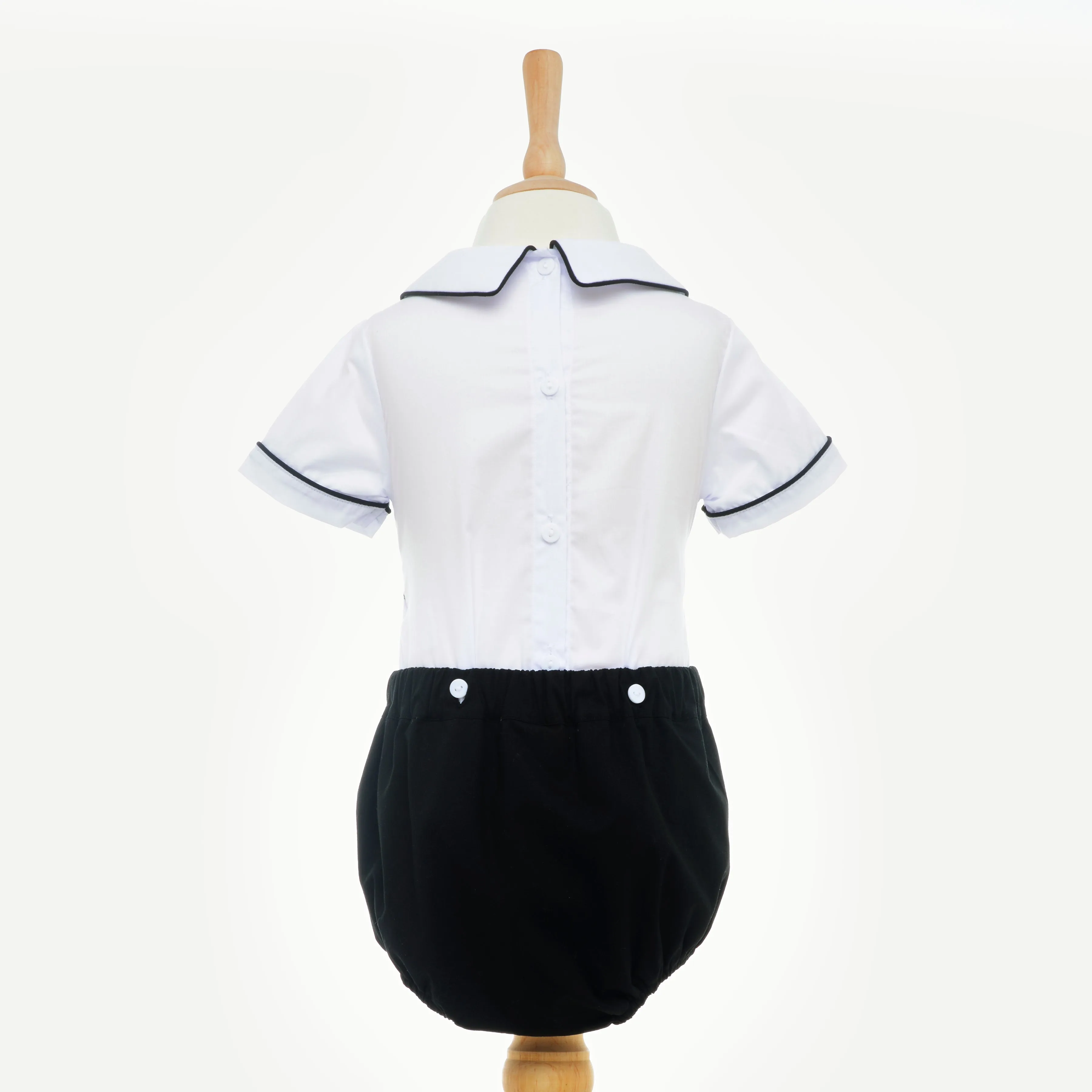 Ocean Baby Smocked Black Outfit - Black (6M-4Yrs)
