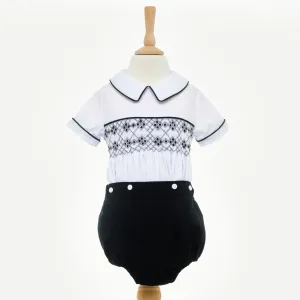 Ocean Baby Smocked Black Outfit - Black (6M-4Yrs)