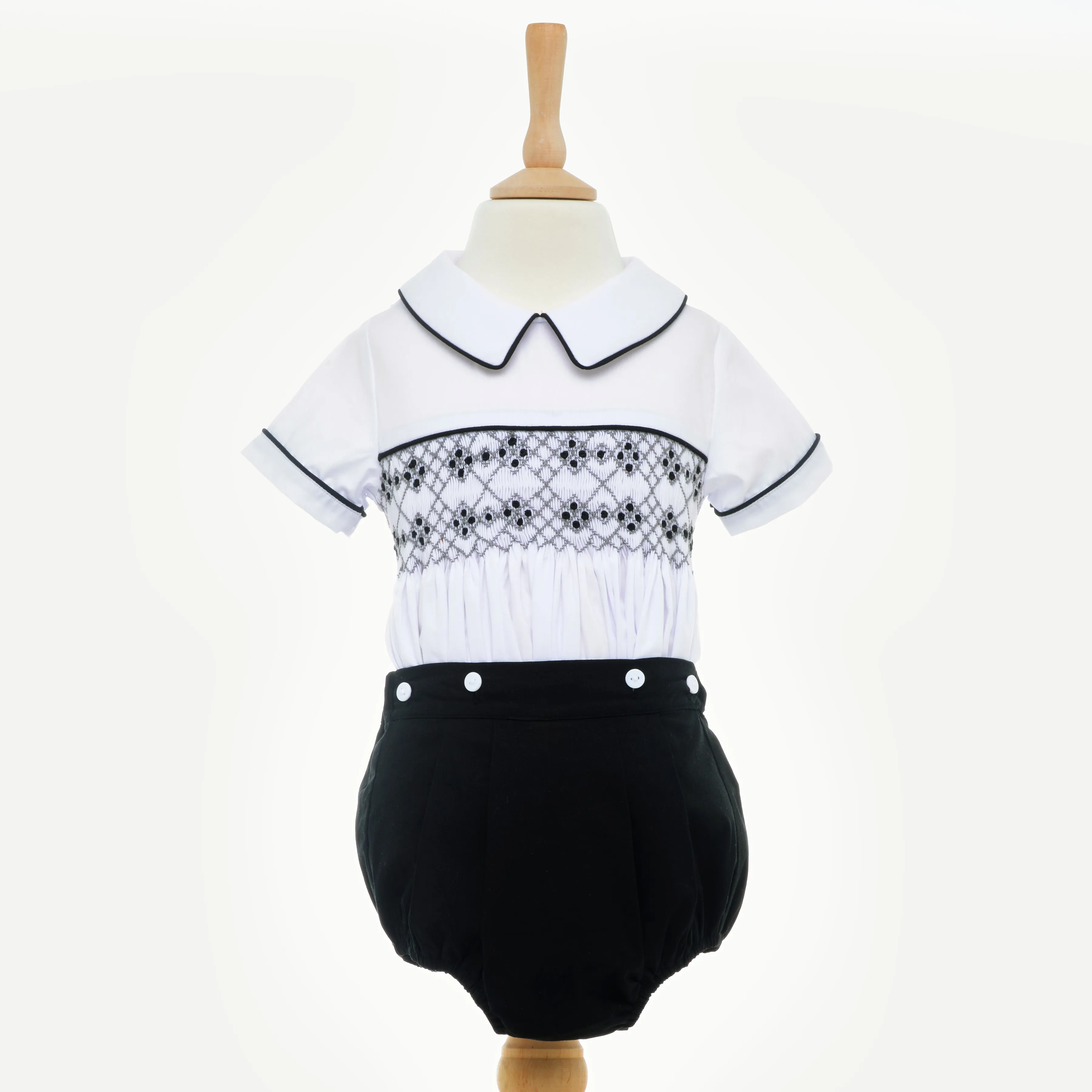 Ocean Baby Smocked Black Outfit - Black (6M-4Yrs)