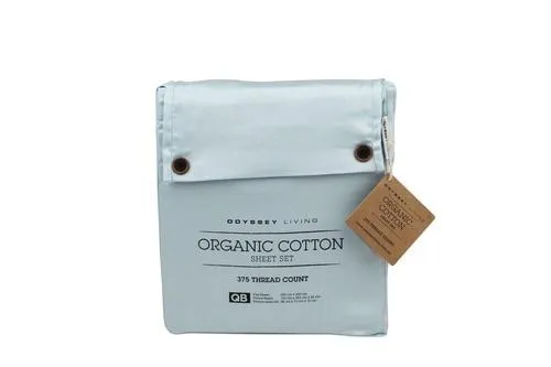 Odyssey Living Organic Cotton Sheet Sets - Cloud Blue