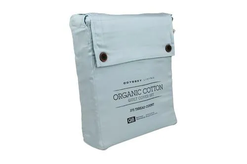Odyysey Living Organic Cotton Quilt Cover Sets - Cloud Blue