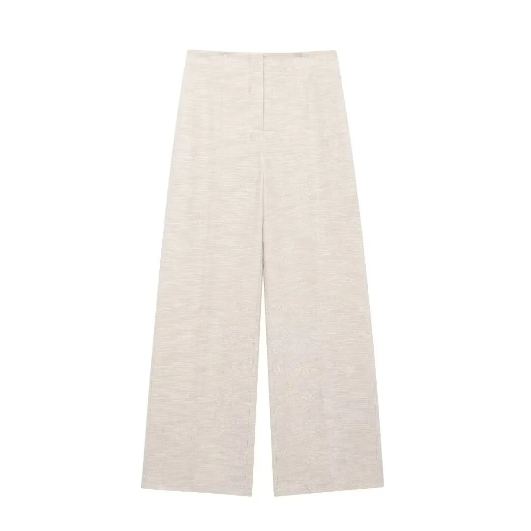 Off the Shoulder Linen Top and Matching Pants Set
