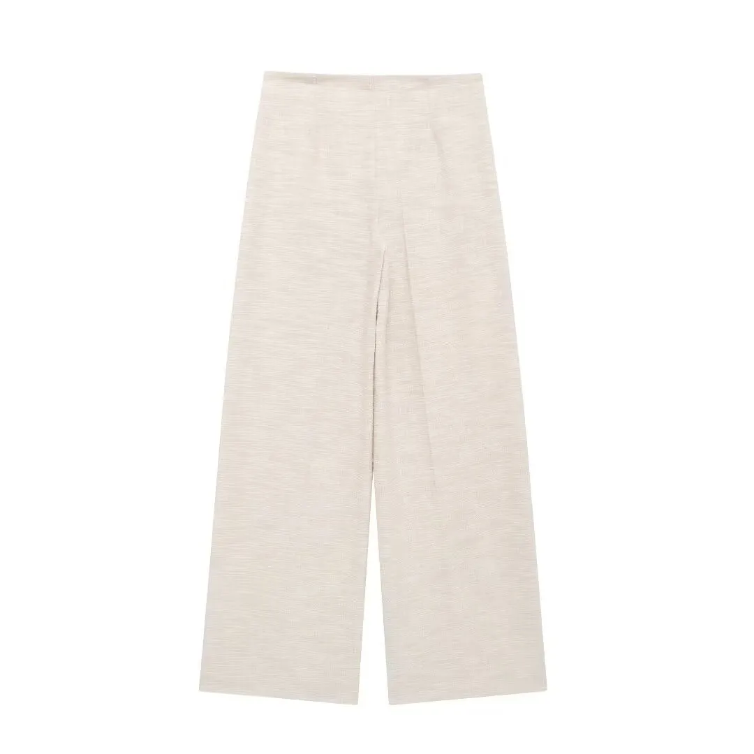 Off the Shoulder Linen Top and Matching Pants Set