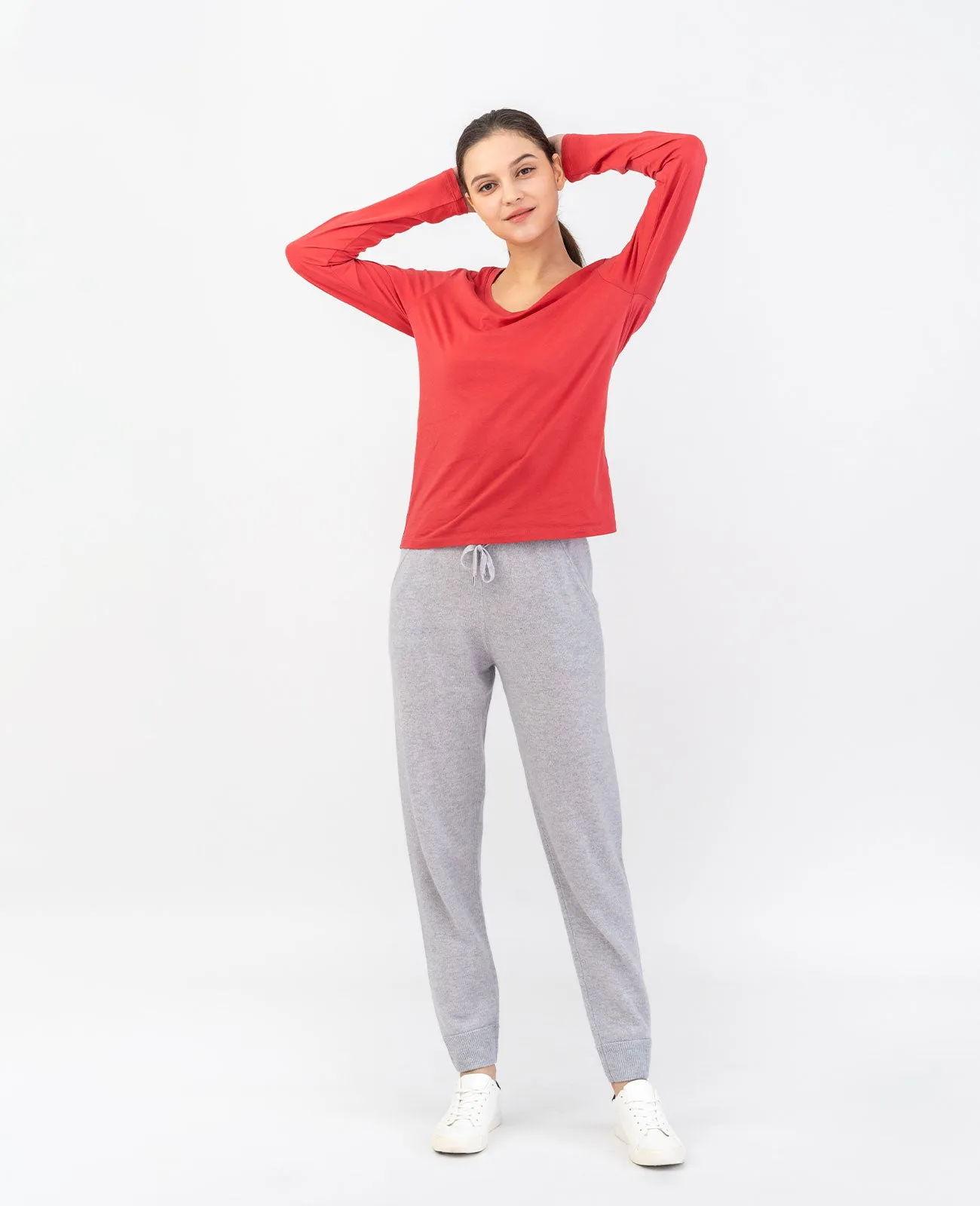 Organic Pima Cotton Long Sleeve V Neck Tee