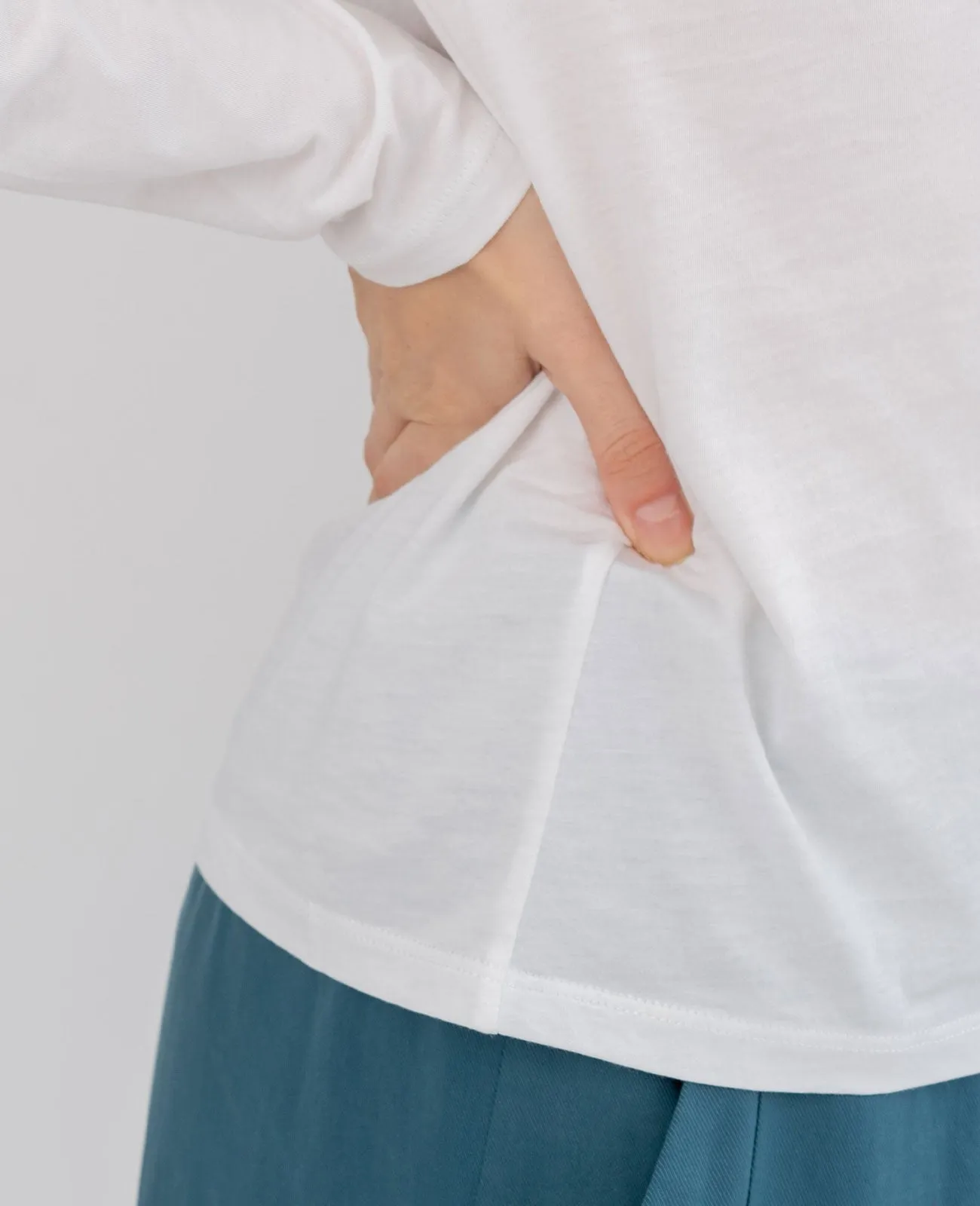 Organic Pima Cotton Long Sleeve V Neck Tee