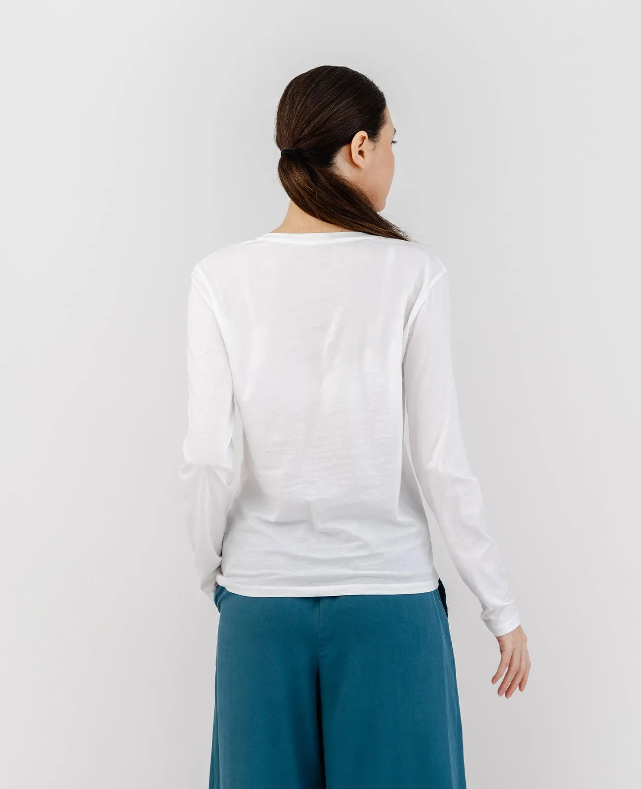 Organic Pima Cotton Long Sleeve V Neck Tee