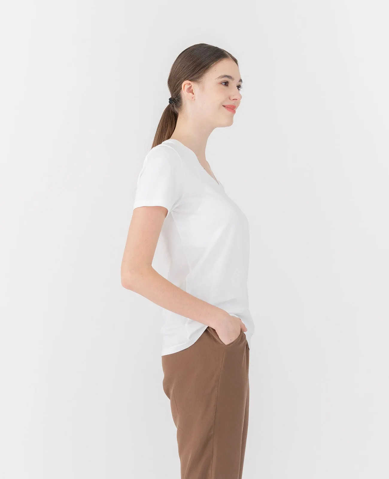 Organic Pima Cotton V-Neck Tee