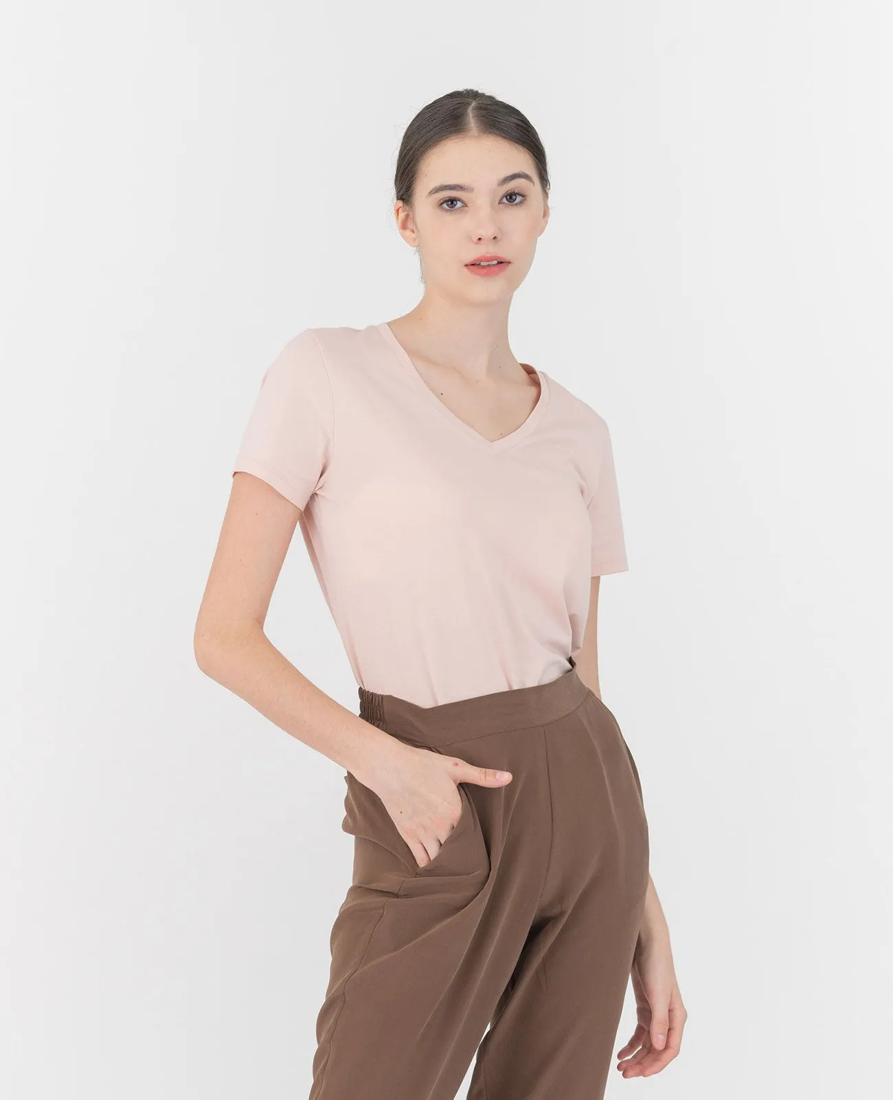 Organic Pima Cotton V-Neck Tee