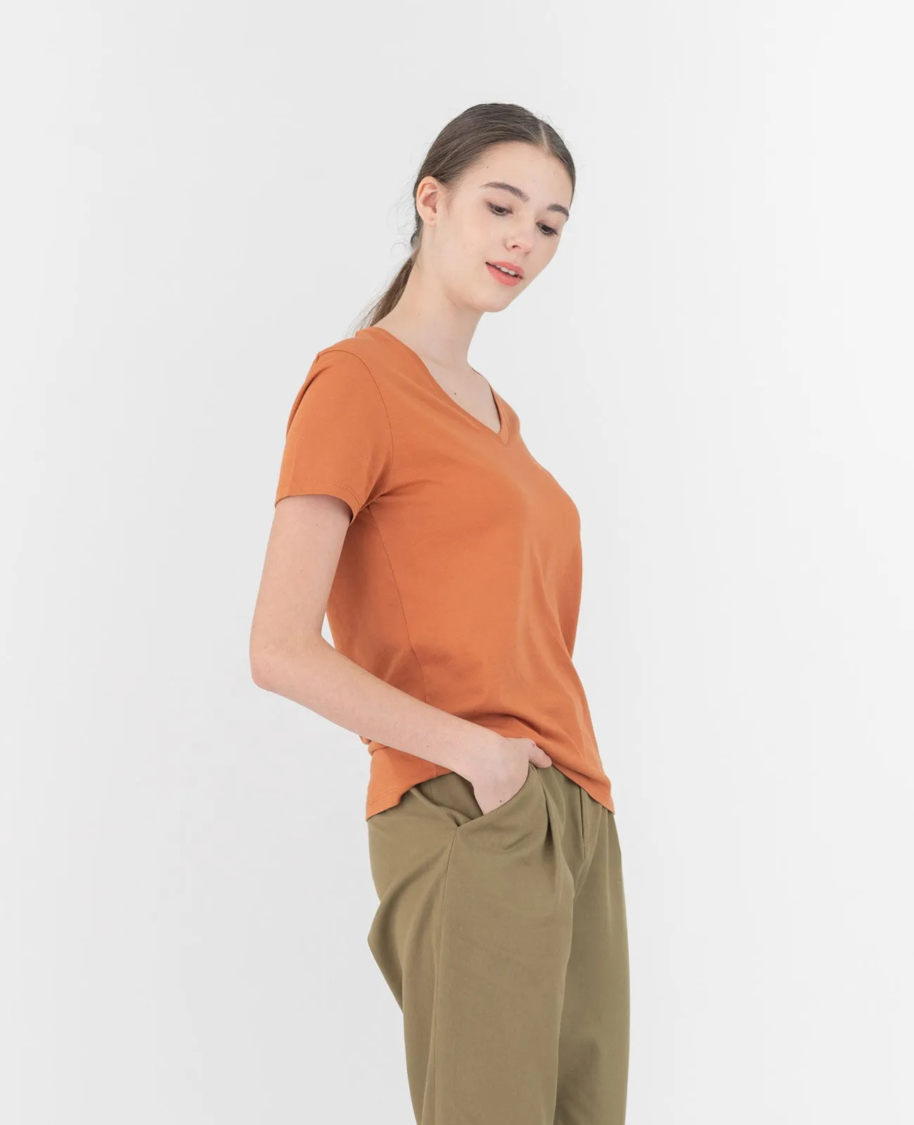 Organic Pima Cotton V-Neck Tee