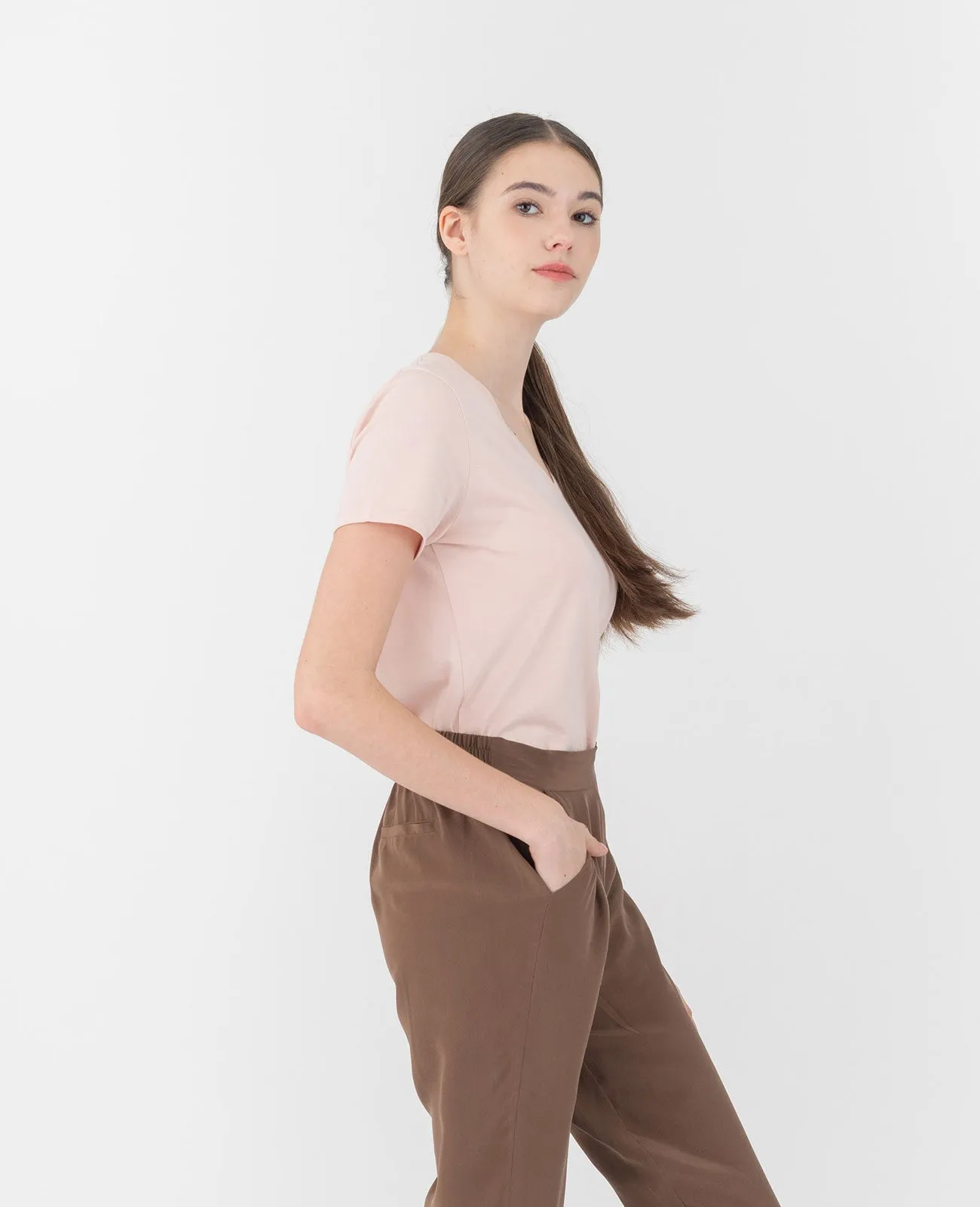 Organic Pima Cotton V-Neck Tee