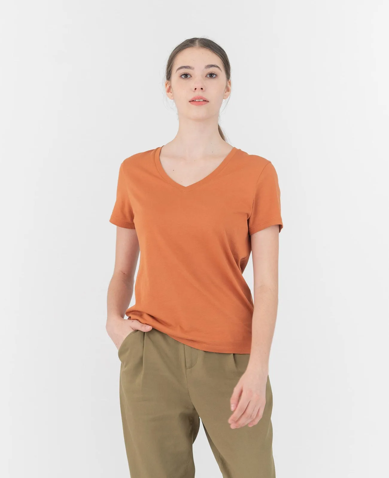 Organic Pima Cotton V-Neck Tee