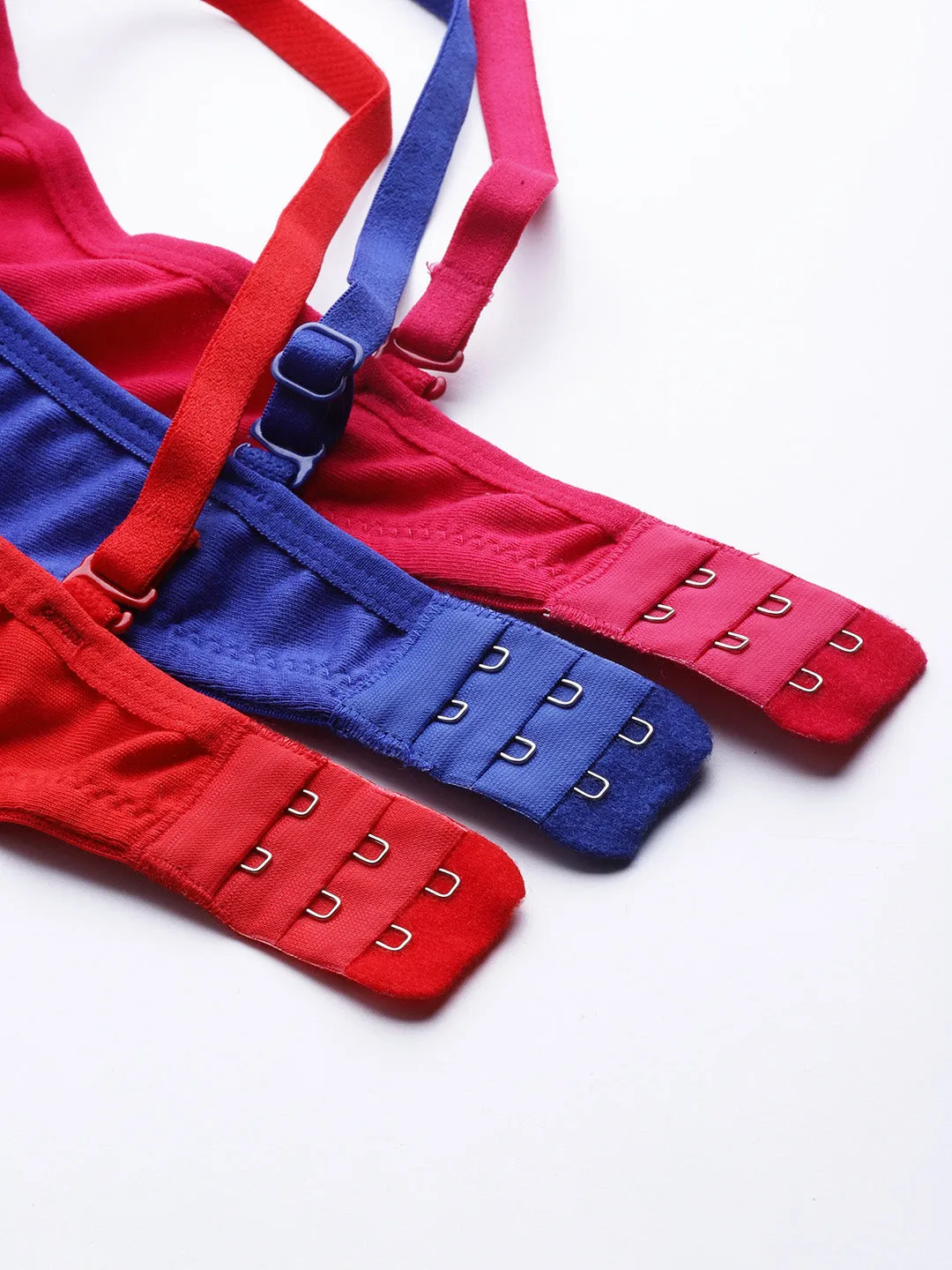 Pack of 3 Solid Non-Wired Lightly Padded T-shirt Bras