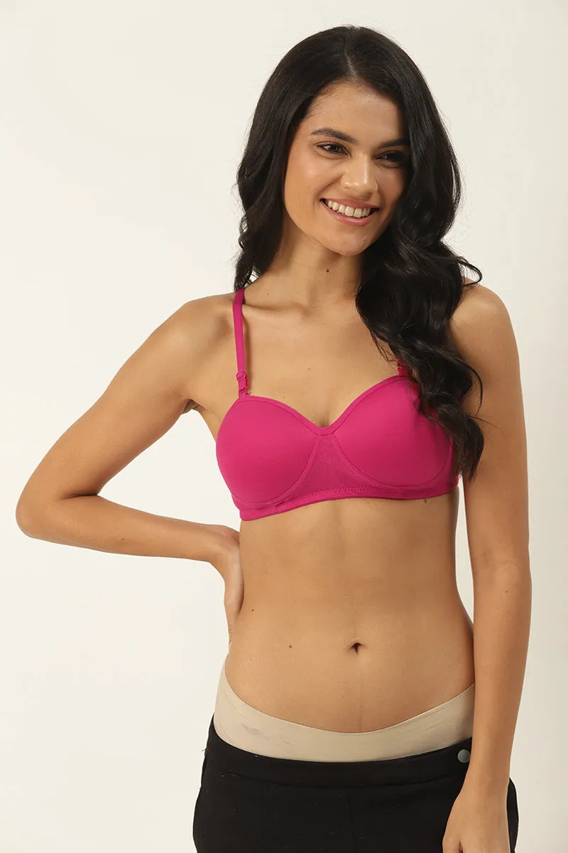 Pack of 3 Solid Non-Wired Lightly Padded T-shirt Bras