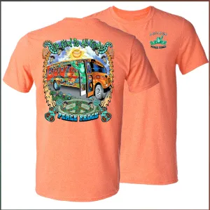 Peace Frogs Love Bus Frog Heather Orange T-Shirt