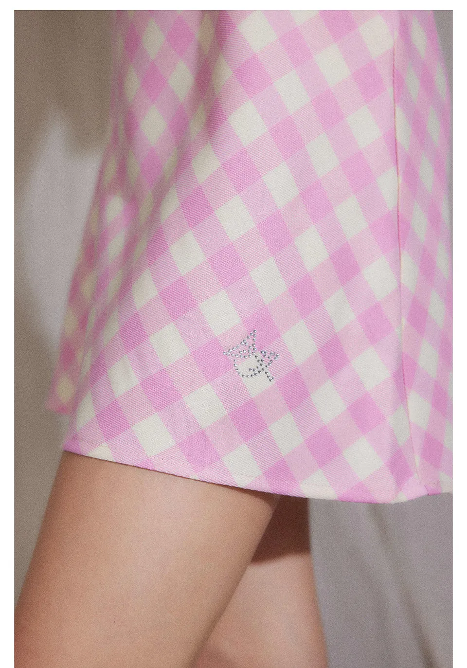 Pink Check Slip Dress