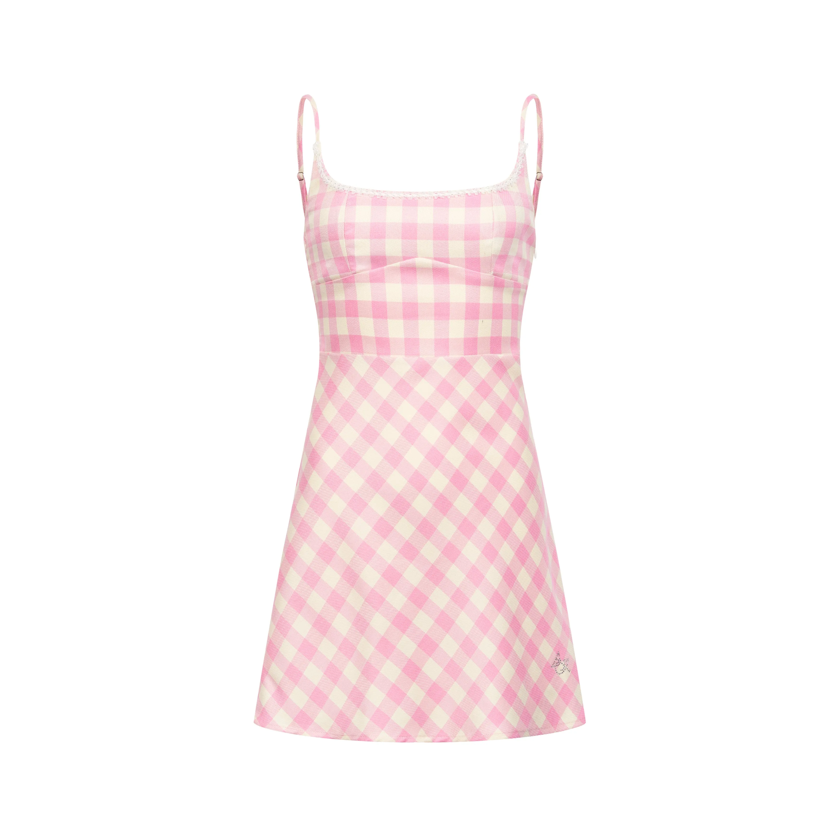 Pink Check Slip Dress