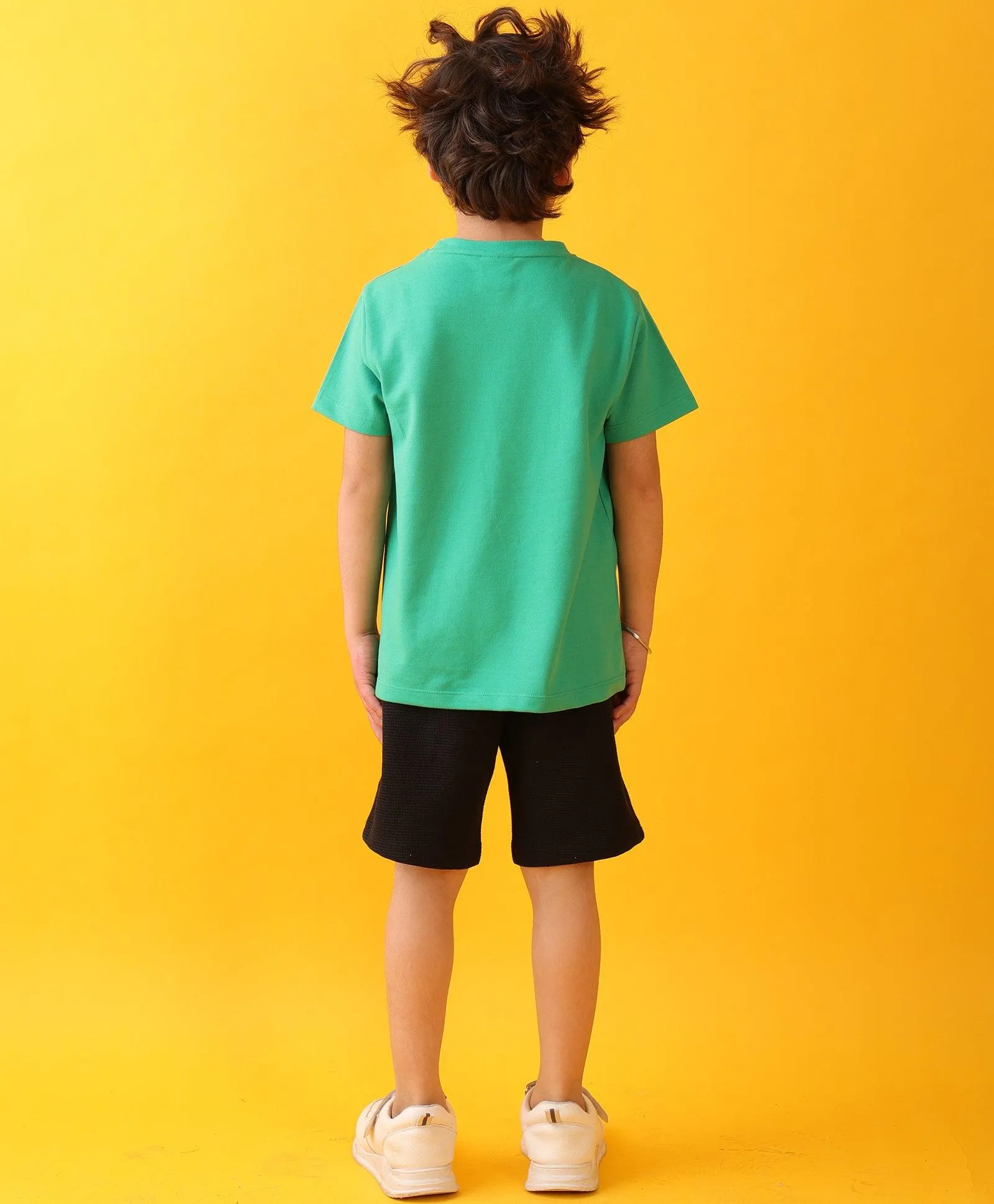 PLAYMORE BLACK BOYS SHORTS SET - GREEN/BLACK