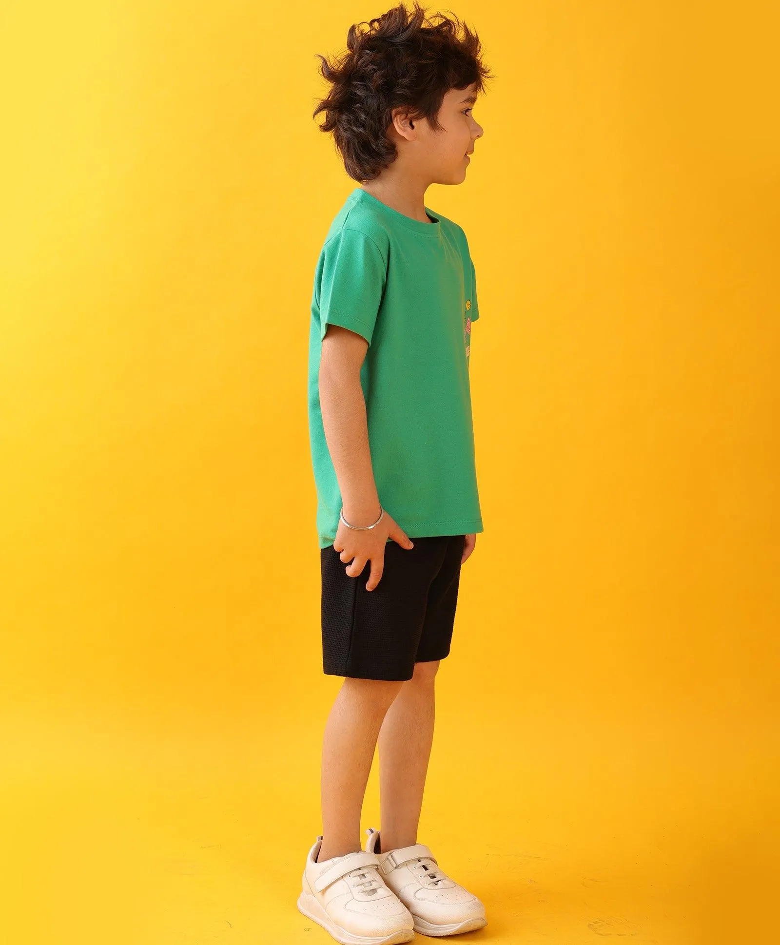 PLAYMORE BLACK BOYS SHORTS SET - GREEN/BLACK
