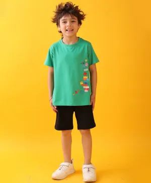 PLAYMORE BLACK BOYS SHORTS SET - GREEN/BLACK