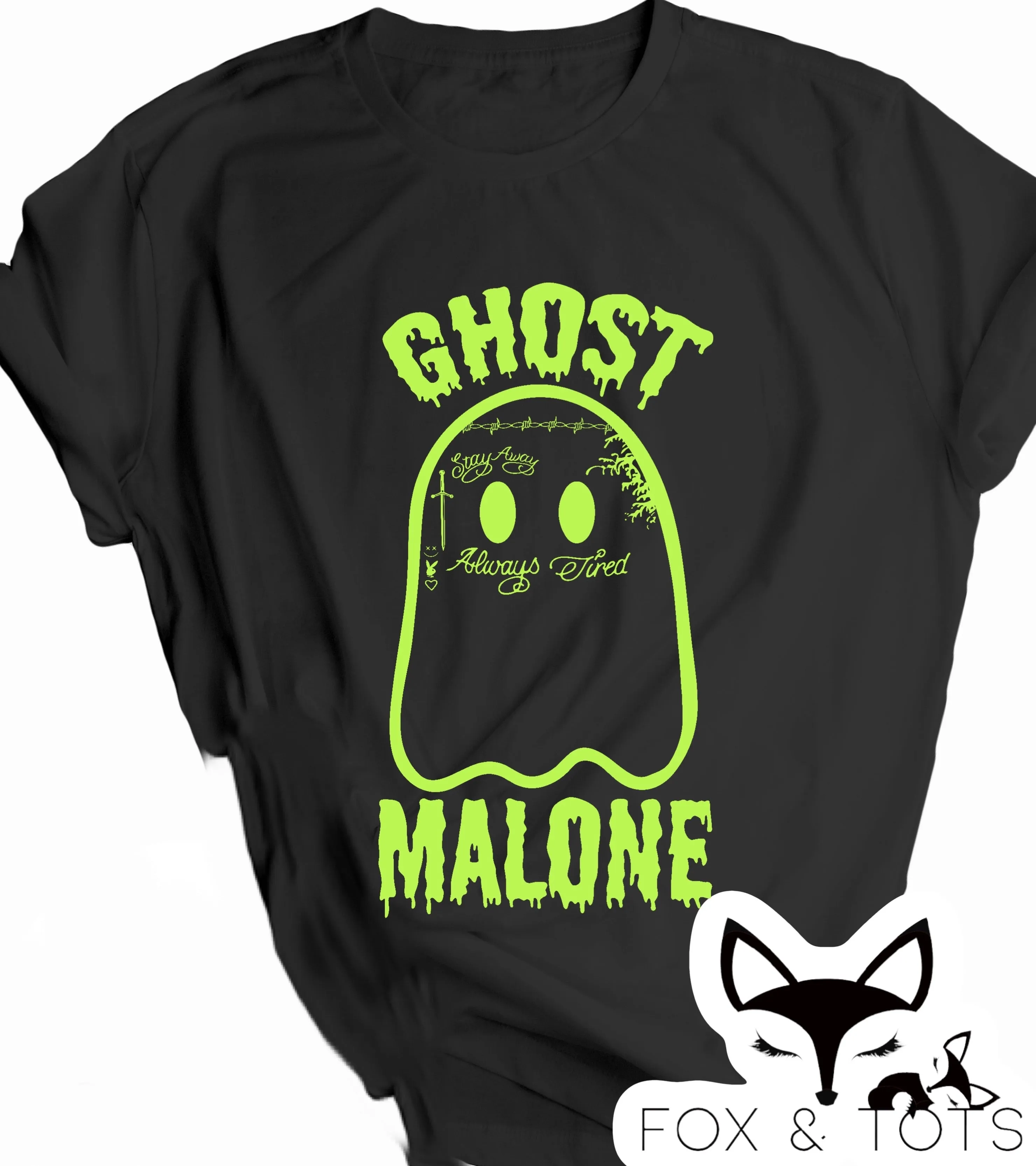 Pre order NEON GREEN GHOST MALONE tee - 1 week TAT