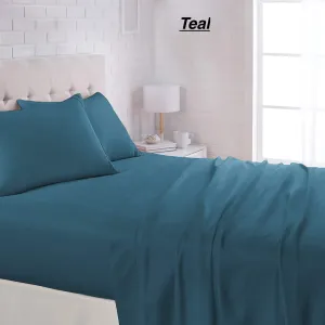 Premier Bamboo Essence 2800 Wrinkle Free, Fade Resistant Deep Pocket 4 Piece Sheet Set! Fits Mattresses Up To 18 Inches! Teal, Full/Double!