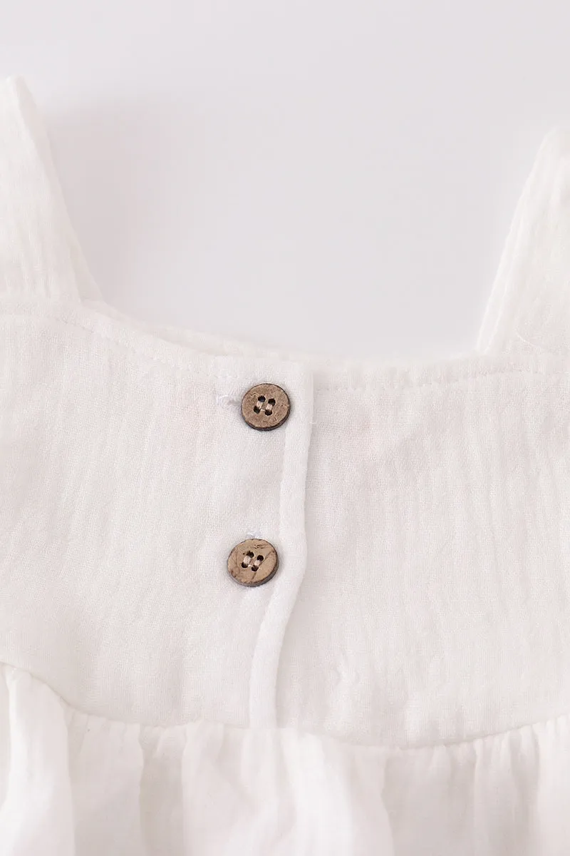 Premium White Muslin Ruffle Baby Set