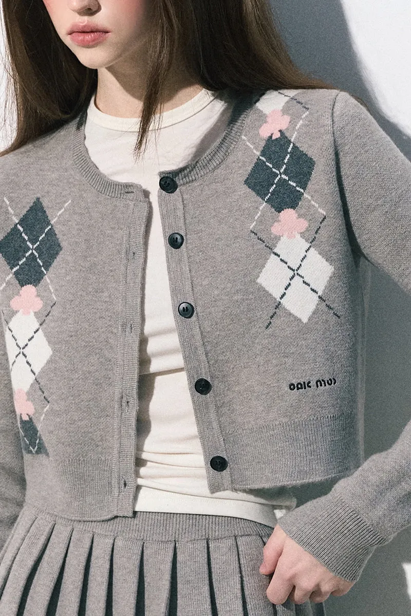 Preppy Knit Cardigan / Pleated Skirt
