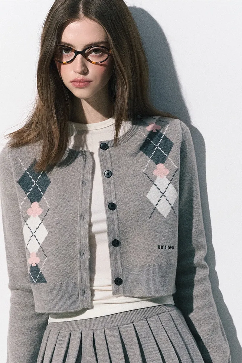 Preppy Knit Cardigan / Pleated Skirt