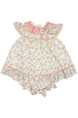 "Florence" Dusky Pink Vintage Floral Dress