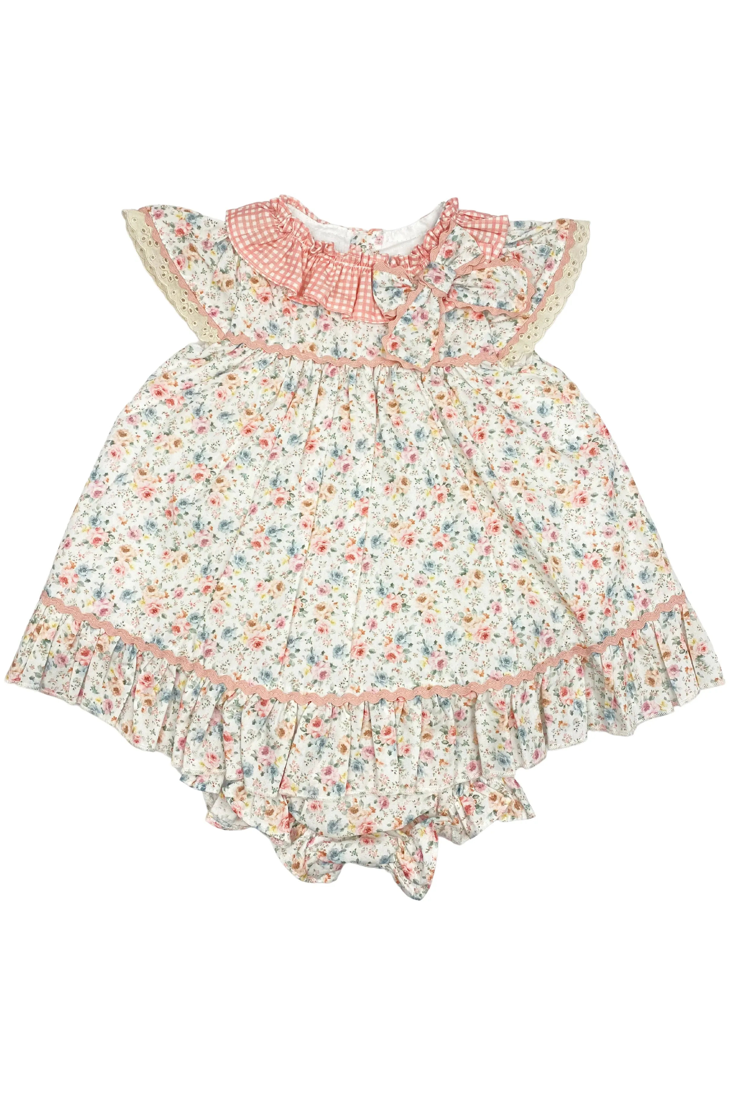 "Florence" Dusky Pink Vintage Floral Dress