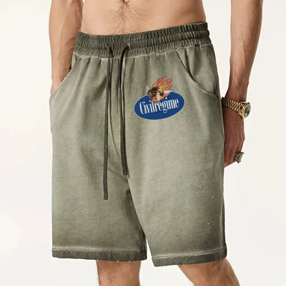 "High street casual cartoon icon angry kid" Shorts