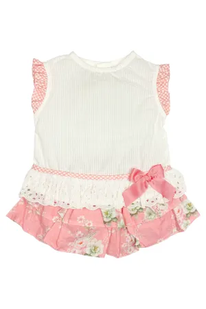 "Sophia" Pink Floral Blouse & Skirt