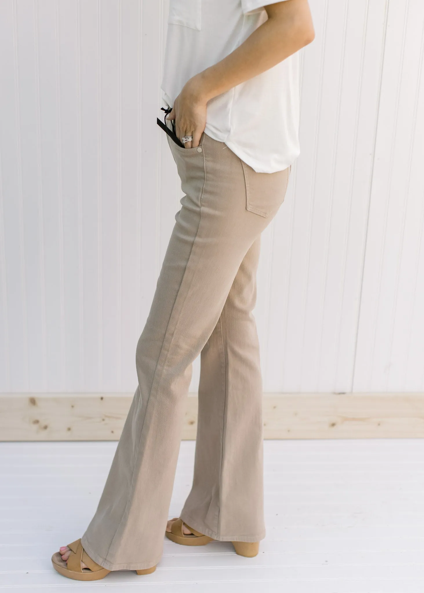 QX Judy Blue Hi Waisted Tummy Control Camel Pants