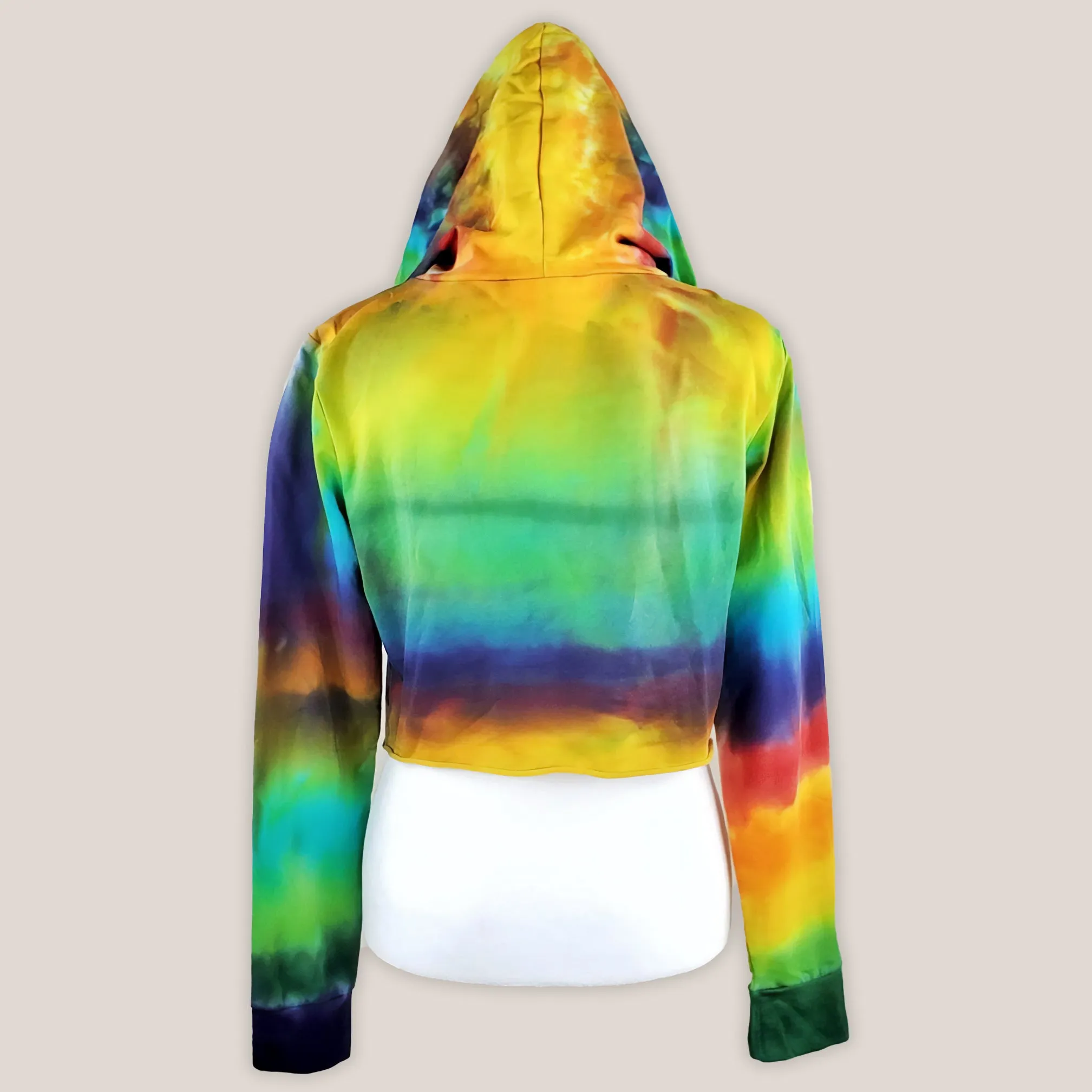 Rainbow Quartz Tie Dye Hoodie Crop Top