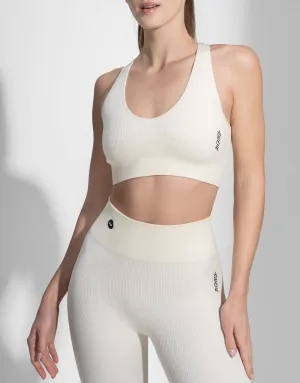 RIBBED CROSS WHITE SEAMLESS TOP