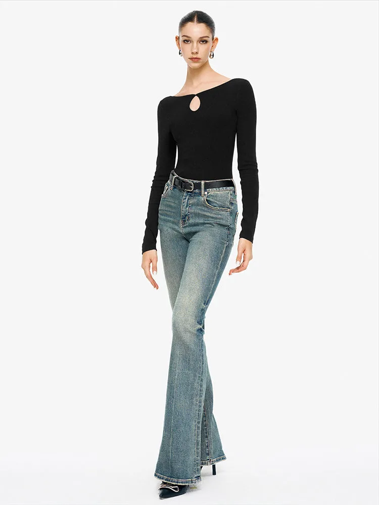 Ribbed Lace-Up Jumpsuit
