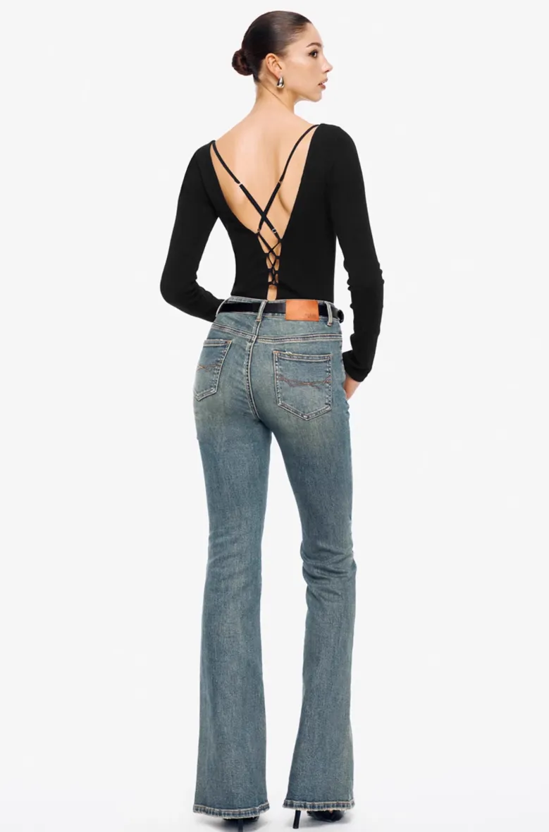 Ribbed Lace-Up Jumpsuit