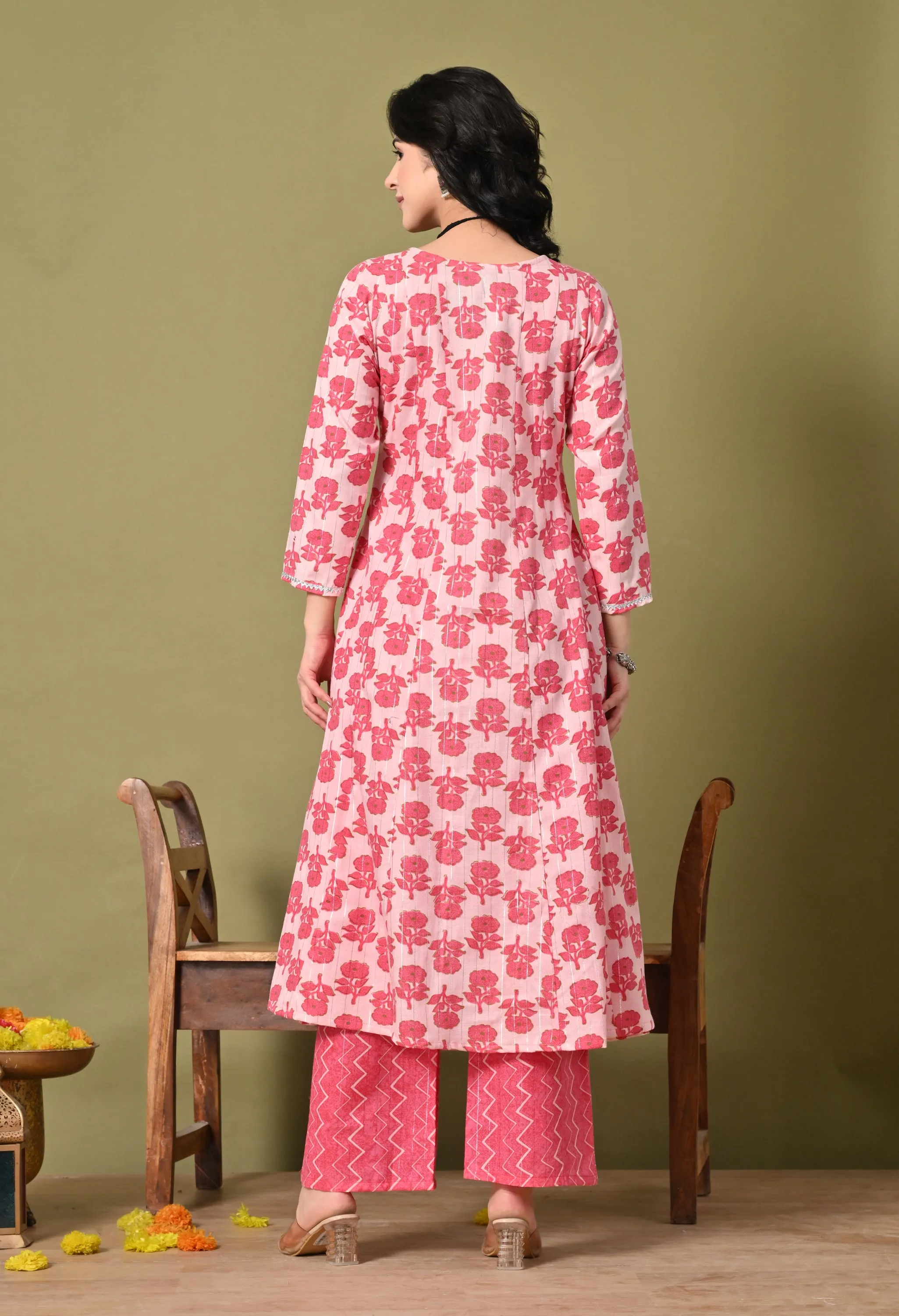 Rosy Raga Cotton Suit Set