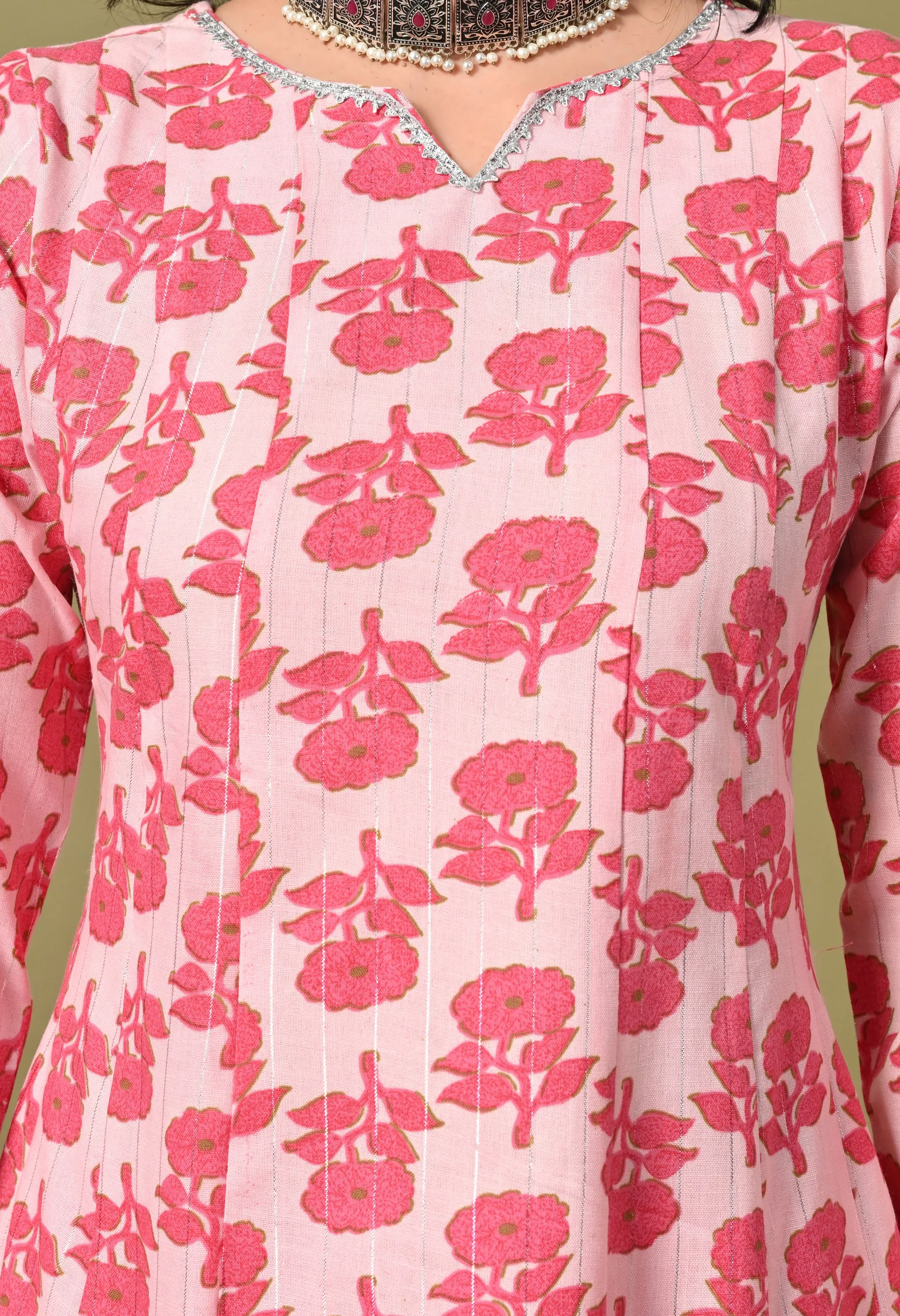 Rosy Raga Cotton Suit Set