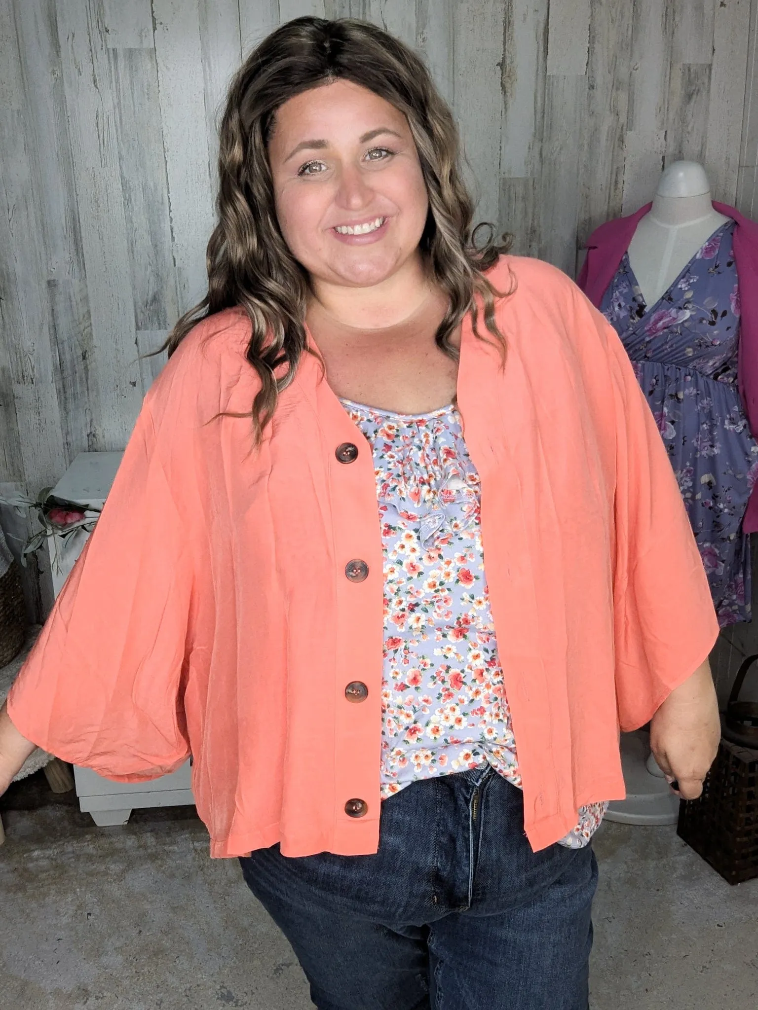 Roxy Flutter Neck Tank in Lavender Floral