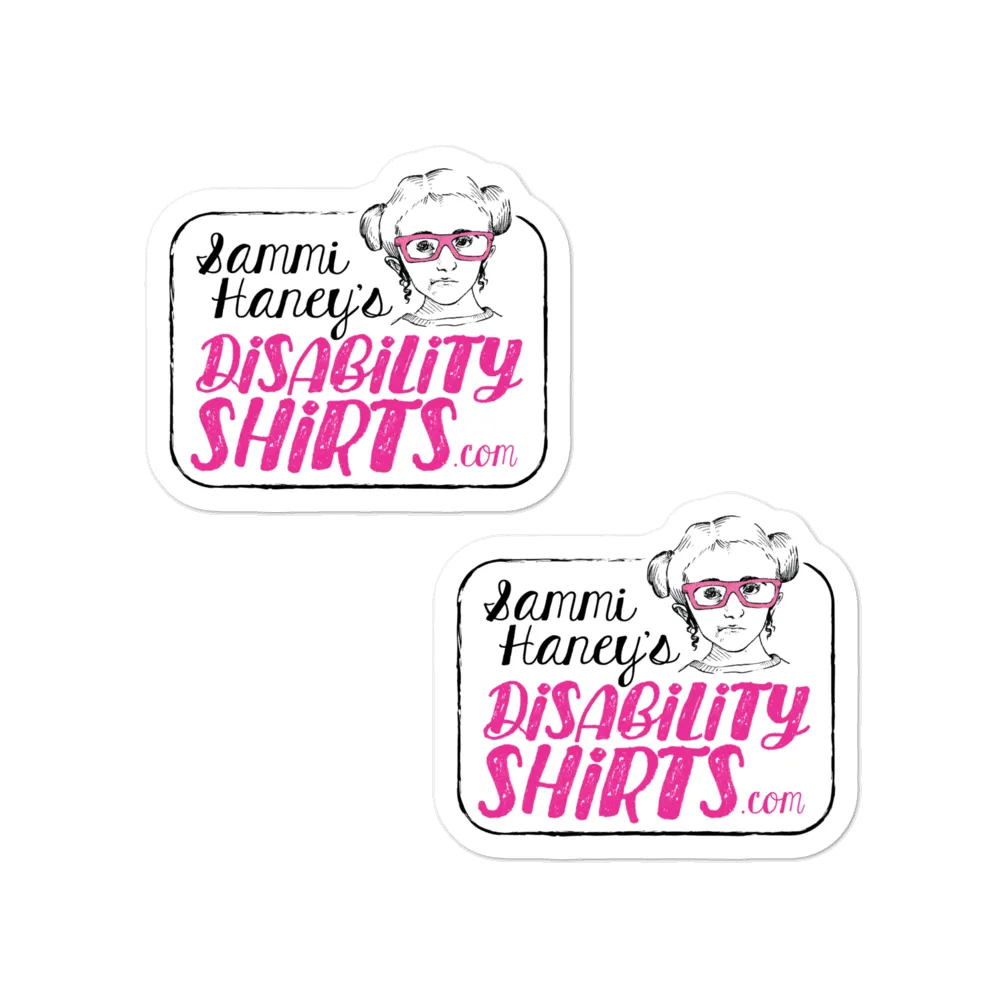 Sammi Haney's DisabilityShirts.com Logo 2X 1/2 Size Stickers