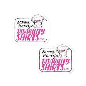 Sammi Haney's DisabilityShirts.com Logo 2X 1/2 Size Stickers